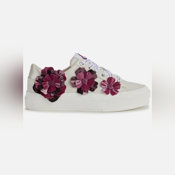 Karl Lagerfeld Shoes - Karl Lagerfeld White and Purple Floral Sneakers